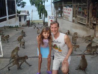 Liz, Tom at the monkey temple