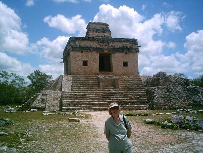 Mom at Mayan temple