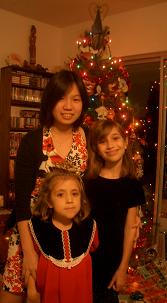 Us three in front of christmas tree